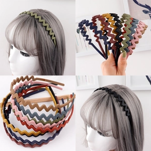 Matte Frosted Wave Zigzag Hairband Non-slip Teeth Headband Simple Solid Color Hair Accessory For Women Girl Face Washing
