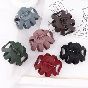 Matte finish large hair claw clips set in six assorted colors for women and girls