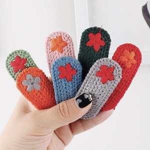 Handgefertigte Gestrickte Blumen Haarspangen Für Damen Koreanische Süße Wollgarn BB Clip Florale Ovale Haarnadeln Täglich Haarschmuck