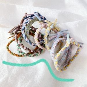 Colorful macaron braided elastic hair ties set for women made of durable woven material