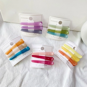 Pinces à Cheveux Bec de Canard Couleur Gelée Dégradée Résine Mate Maquillage Pinces à Frange Épingles à Cheveux Latérales Femme Accessoires