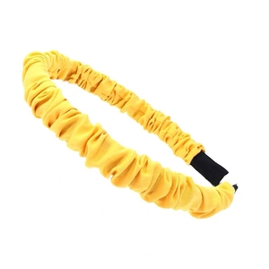 Sweet yellow macaron pleated headband with honeycomb texture for women accessory
