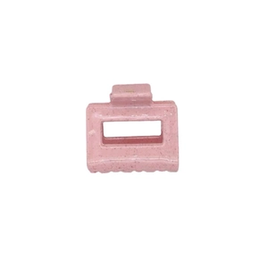 Pince à cheveux carrée rose mouchetée avec un design géométrique creux élégant