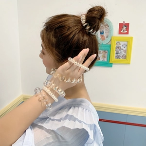 Élastiques à cheveux spirale sirène irisés pour femmes et accessoires de queue de cheval