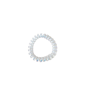 Élastique cheveux torsadé sirène iridescent avec éclat blanc et design minimaliste