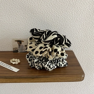 Korean Style Fabric Scrunchies Animal Print Zebra Leopard Polka Dot Elastic Hair Ties Chiffon Ponytail Holder Handmade Accessories
