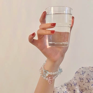 Élastique à cheveux double perles avec oursons colorés en résine pour femmes et filles