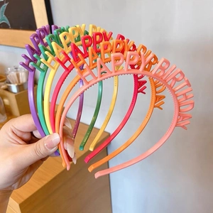 Serre-têtes Happy Birthday colorés pour filles aux tons macaron pour photos de fête