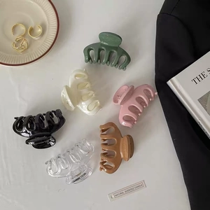 French Elegant Plastic Resin Hair Claw Clips For Women Girls Solid Color Small Small Shark Clips Non-Slip Hair Styling Accessories