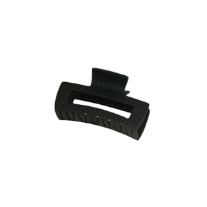 Minimalist matte black square hair claw clip for elegant bun hairstyles and daily use