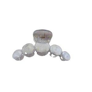 Pince à cheveux laser transparente avec design bulles pour cheveux épais style crabe