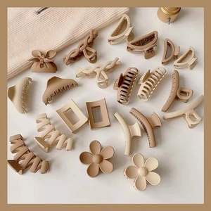 Matte Large Hair Claw Clips For Women Korean Minimalist Geometric Flower Resin Hair Clamps Everyday Hair Styling Accessory