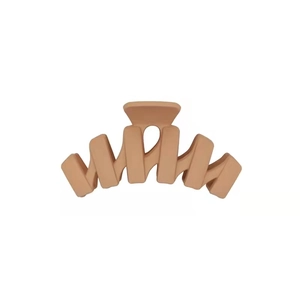 Matte peach wave hair claw clip for thick hair, elegant non-slip styling accessory