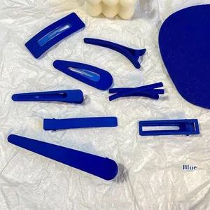Lot de 8 barrettes à cheveux bleu Klein mat avec épingles à cheveux géométriques