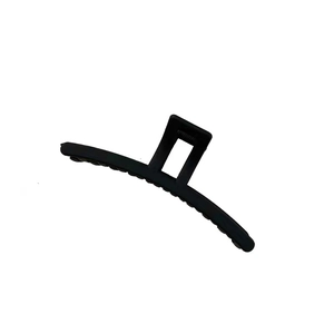 Minimalist matte black shark hair claw clip for women with non-slip frosted surface finish