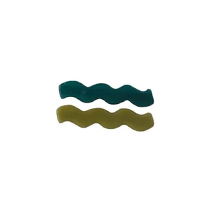 Lot de barrettes à cheveux ondulées bleu sarcelle et vert olive avec finition brillante