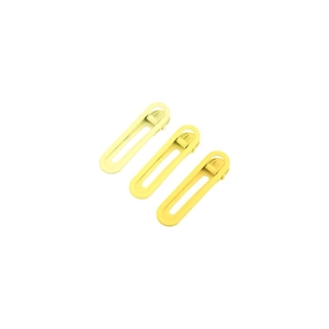 Set of 3 minimalist candy color matte hair clips in creamy yellow oval hollow design