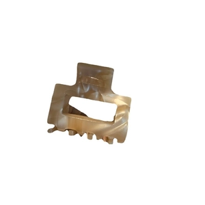 Elegant square leopard acetate hair claw clip with marble texture for half-up hairstyles