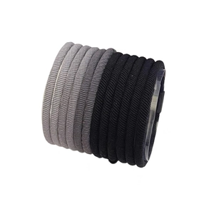 High-elasticity thick ribbed hair ties set in black and grey for women hair accessories