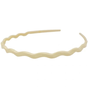 Minimalist cream wavy headband slim resin hair accessory for women with a modern design