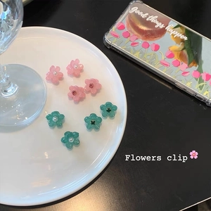 Mini Pinze per Capelli a Fiore per Donna Ragazza Mollette in Resina Con Künstliche Perle Strass Mollette Laterali Accessori Capelli