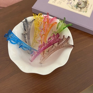 Pinces à Cheveux Dégradées Couleur Gelée pour Femmes Pinces en Résine Transparente Bec de Canard Mode Accessoires Cheveux