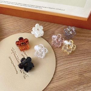 Mini Flower Hair Claw Clips For Women Girls Cute Small Floral Hairpin Transparent Colorful Resins Hair Accessories