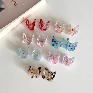 Butterfly Mini Hair Claw Clip Gradient Marble Acetate Resin Hairpin Sweet Hair Accessory For Women Girls Styling Decorative