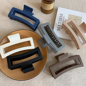 Large Matte Square Hair Claw Clip For Women Thick Hair Hollow Out Plastic Shark Clip Minimalist French Style Hair Accessories