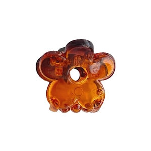 Mini amber flower hair claw clip with transparent petal design for girls hair styling