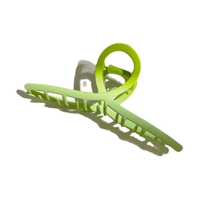 Elegant large matte light green shark hair claw clip for women stylish hair accessory