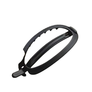 Pince à cheveux ovale noire mate minimaliste avec dents à double rangée pour femmes