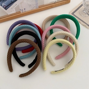 Lot de serre-têtes en tricot colorés pour femmes avec texture tissée en diverses couleurs