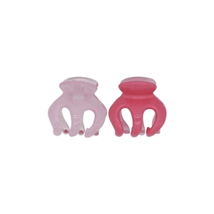 Set di due mini mollette per capelli rosa chiaro e rosso rosa con finitura lucida