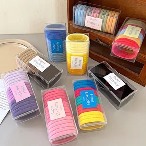 High elasticity hair tie set in various colors with portable storage box