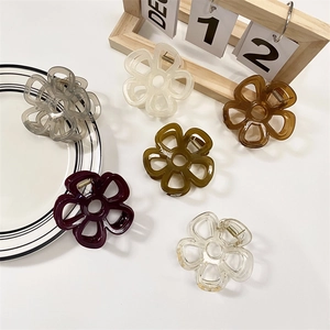 Elegante Pinza per Capelli Fiore Vuoto Colore Gelatina Resina Acrilico Accessori per Capelli Per Donne Ragazze Styling
