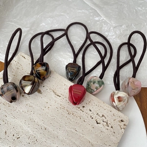 Élastiques à Cheveux en Acrylique Tulipe Vintage Français pour Femmes Motif Marbre Rétro Bandeaux à Haute Élasticité Accessoires Cheveux