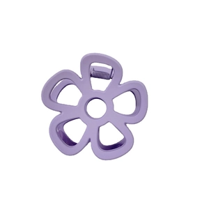 Elegant matte light purple hollow flower hair claw clip with a 5-petal minimalist design