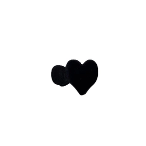 Elegant black flocked heart hair claw clip for high ponytail styling and volumizing