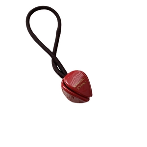 Élastique cheveux tulipe rouge élégant avec inscription dorée France Handmade