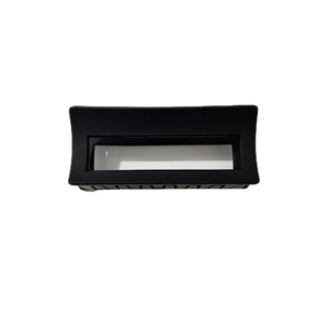 Minimalist matte black rectangular claw clip with geometric cutout design on white background
