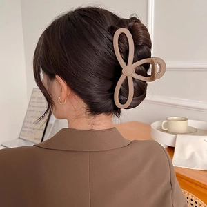 Matte coffee brown hair claw clip in a large size for women's elegant updo styling