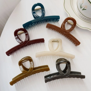 Pinza per Capelli Grande Minimalista da Donna Elegante Molletta in Resina Tinta Unita Antiscivolo Accessori per Capelli Spessi Strumento di Styling
