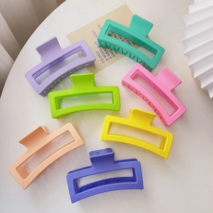 Large Matte Rectangular Hair Claw Clip For Women Thick Hair Non-Slip Hollow Geometric Shark Jaw Clip Simple Korean Style Headwear