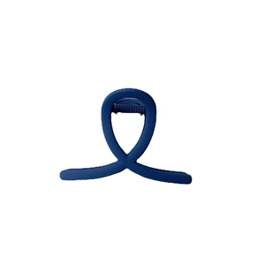 Pince à cheveux croisée bleu marine mat minimaliste pour queue de cheval quotidienne