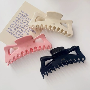Grande Pince à Cheveux Requin en Acétate de Cellulose Français pour Femmes Couleur Crème Rose Noir Nœud Papillon Creux Géométrique Accessoires de Coiffure