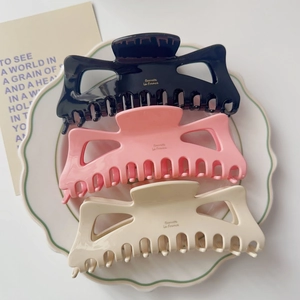 Barrettes à cheveux françaises en acétate noir, rose et beige pour cheveux épais