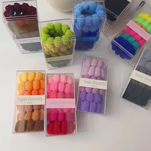 Dickes, hochelastisches, nahtloses Haargummi-Set in einer klaren Kunststoffverpackung