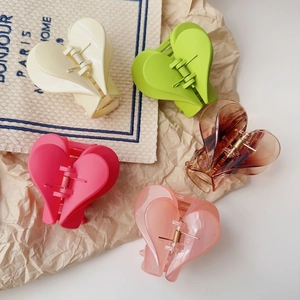 Dolce Molletta per Capelli a Forma di Cuore Opaca Colore Gelatina Plastica Resina Fermaglio per Donne Ragazze Accessori Capelli