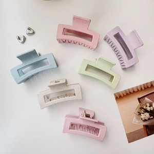 Large Matte Sesame Dot Hair Claw Clips For Women Korean Rectangle Hollow Shark Clips Fashion Hair Accessories Hairpin